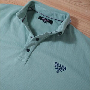 Prada Milano Polo Shirt Men's 4XL Embroidered Logo Green Luxury  Designer Italy‎